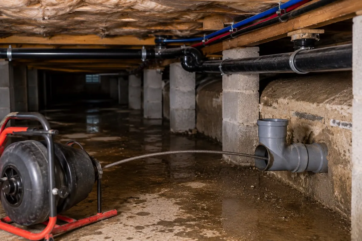 Débouchage de canalisation dans le Gard – TUY'EAU ET CIE Débouchage de canalisation dans un vide sanitaire dans le Gard – TUY'EAU ET CIE