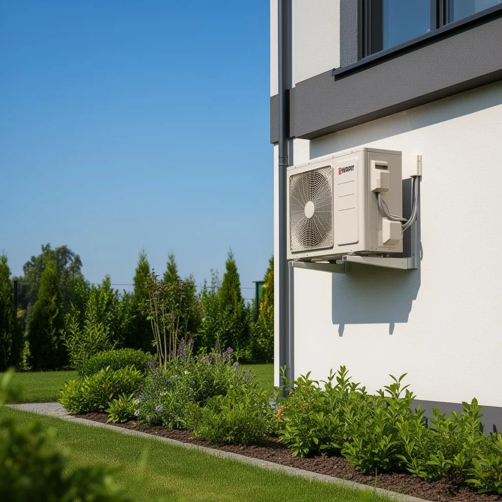 Installation climatisation Gard – pompe à chaleur air/air Unité extérieure de climatisation installée en façade dans le Gard